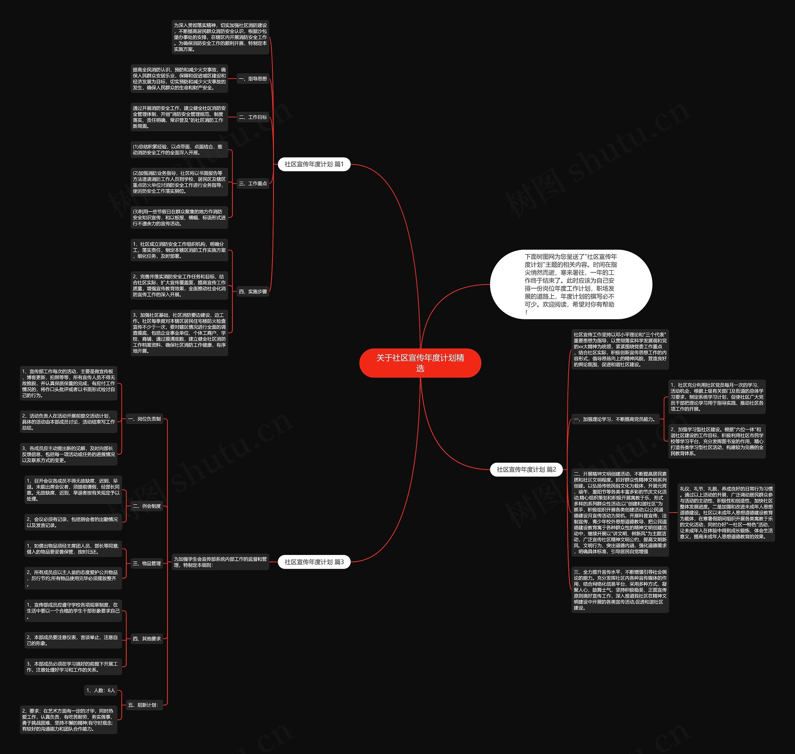 关于社区宣传年度计划精选思维导图