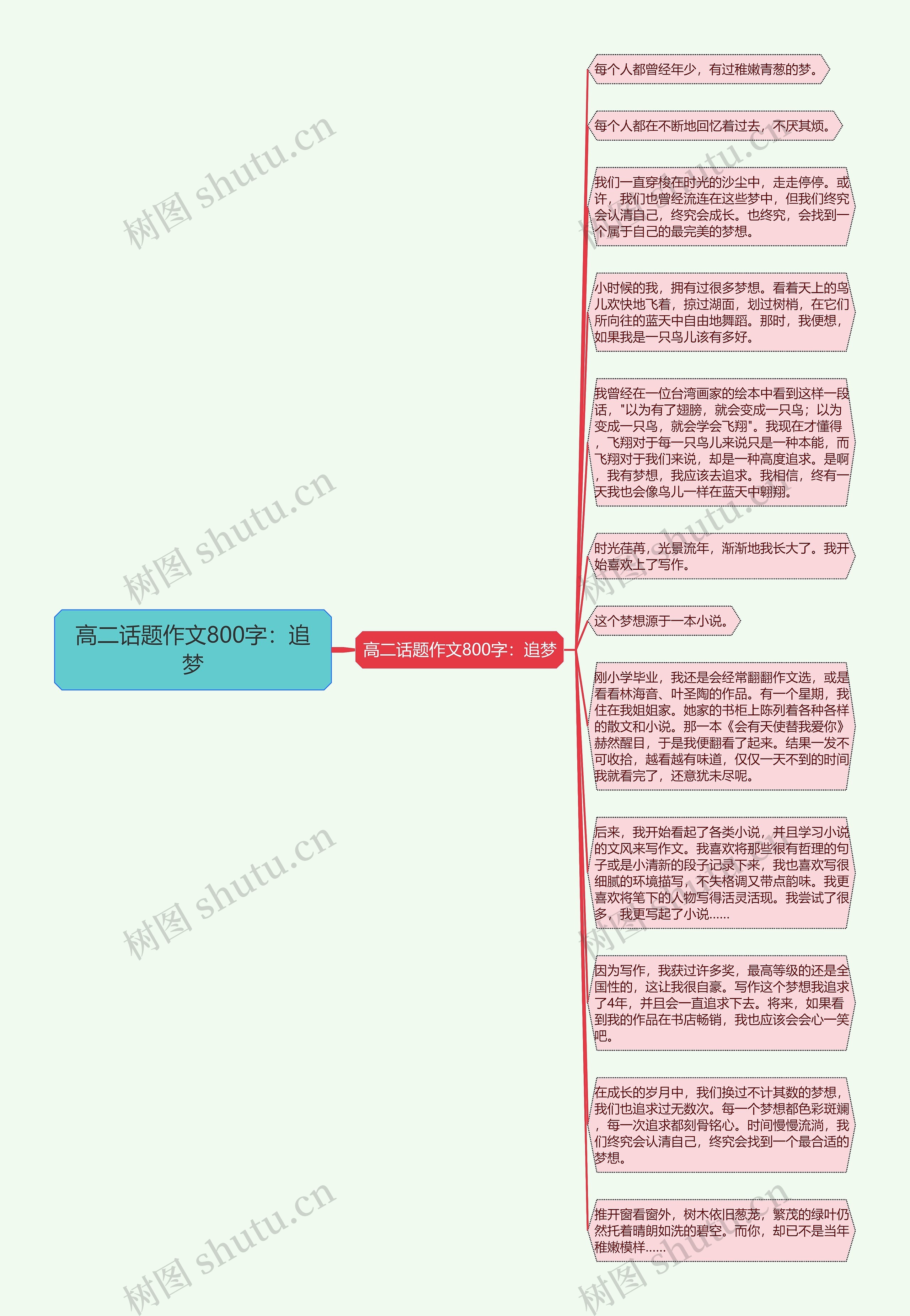 高二话题作文800字：追梦思维导图