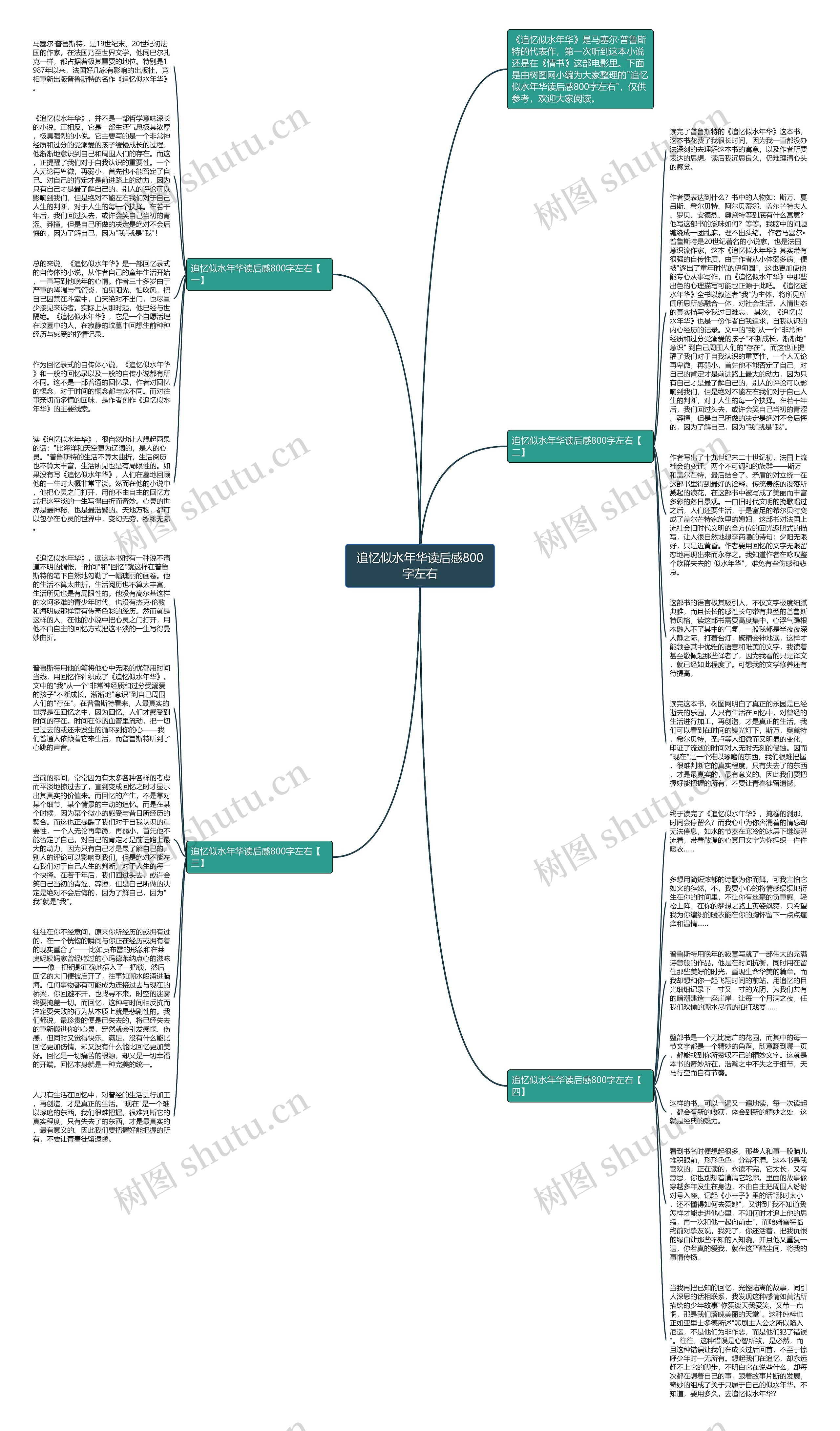 追忆似水年华读后感800字左右思维导图