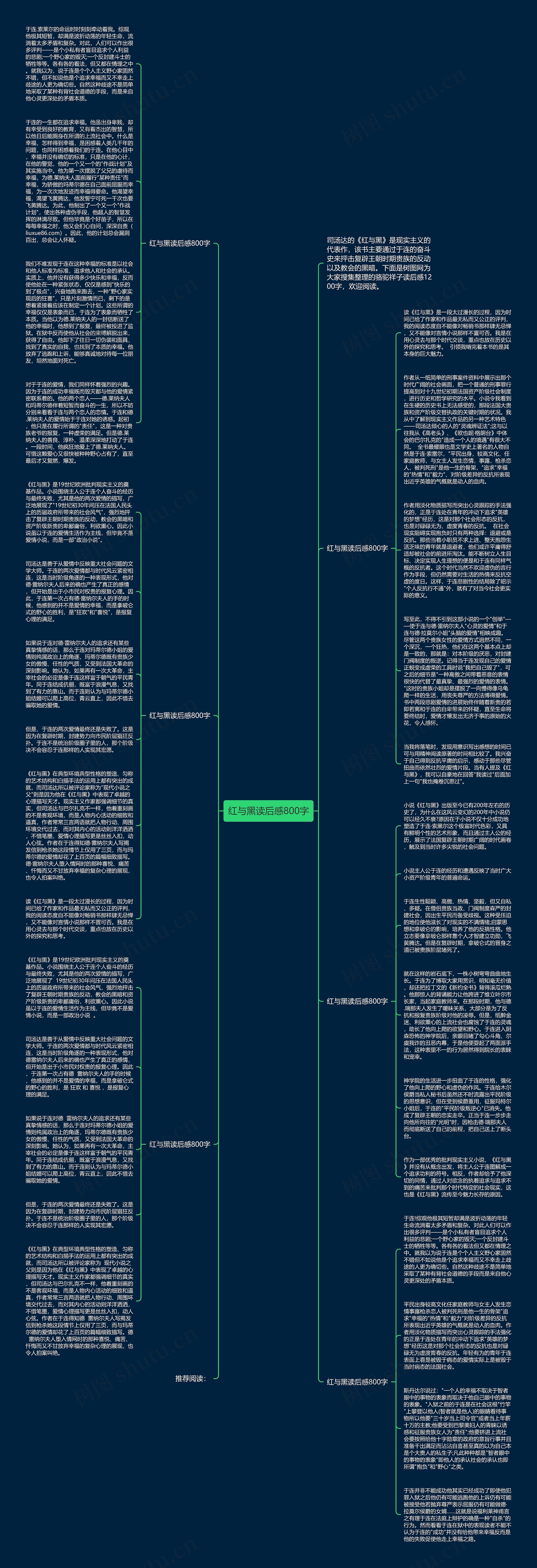 红与黑读后感800字思维导图