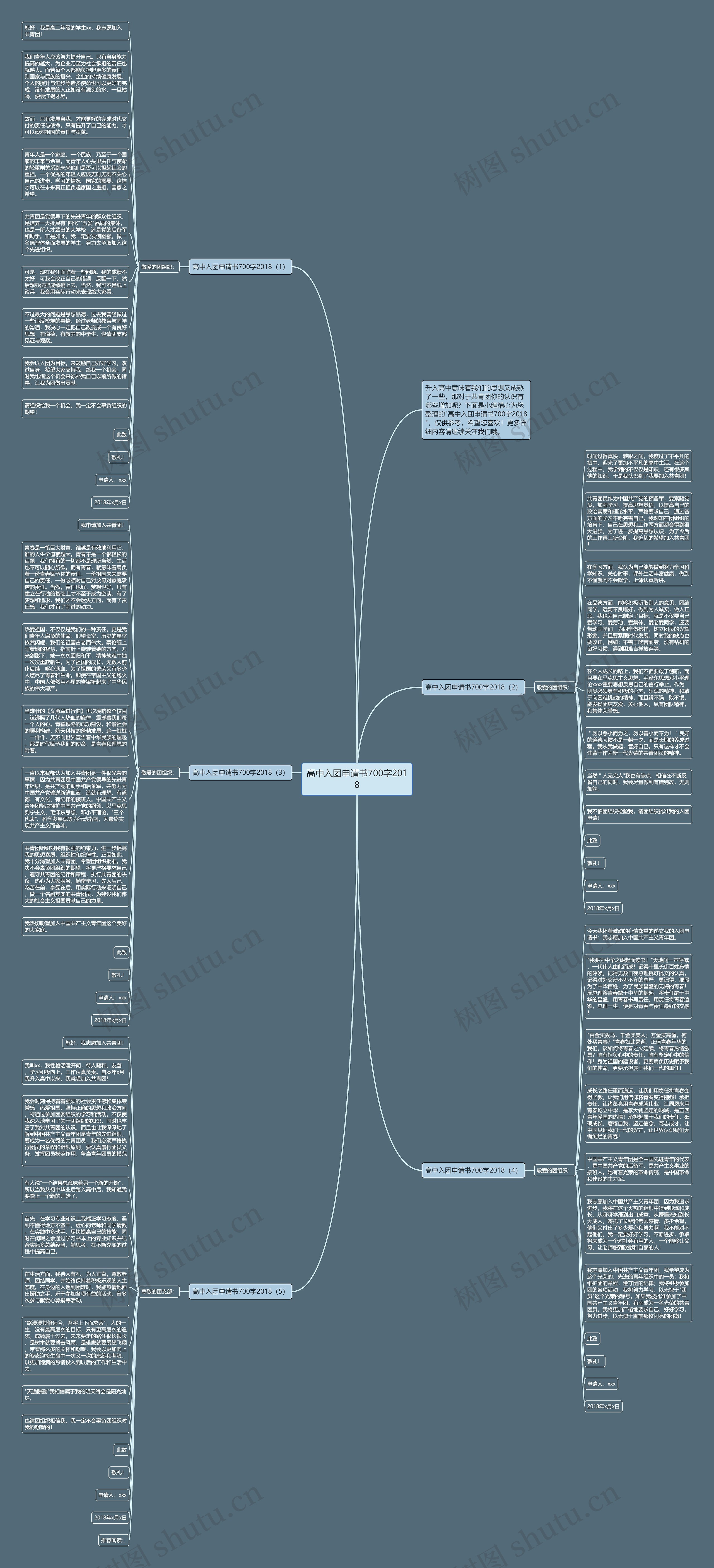 高中入团申请书700字2018思维导图