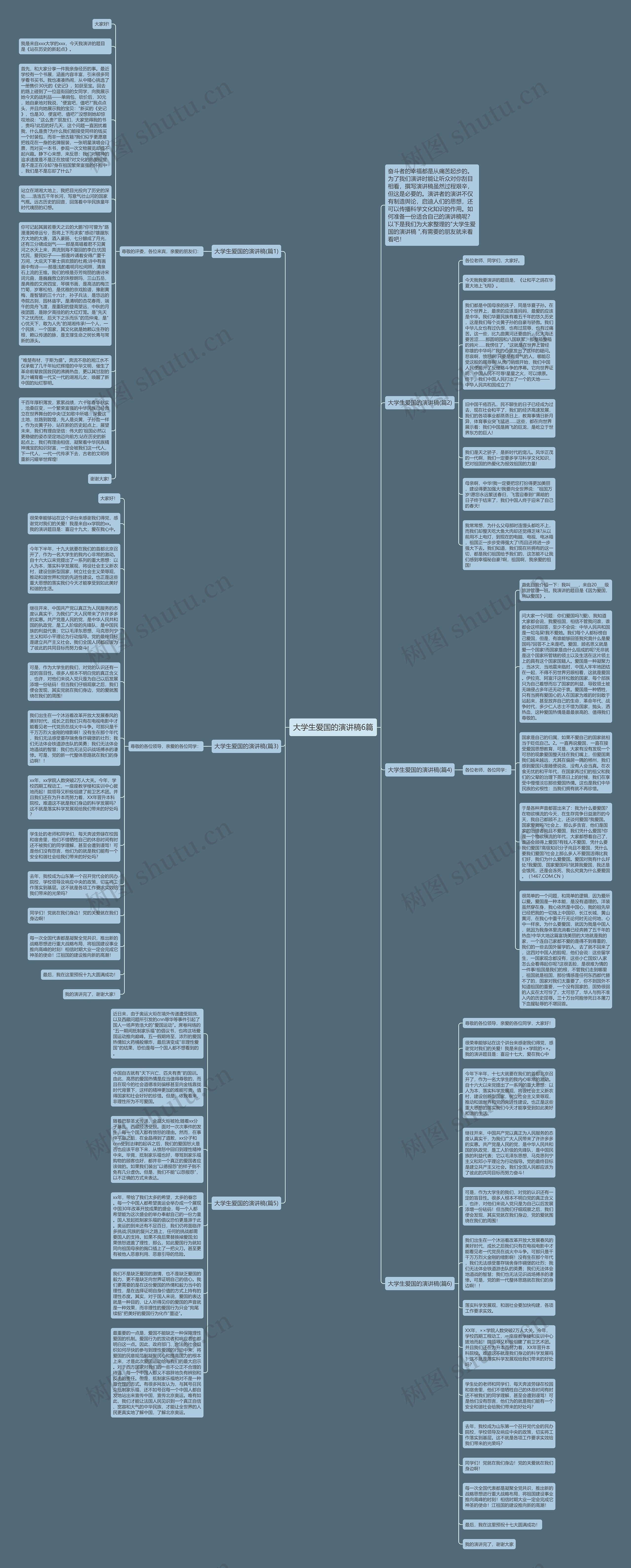 大学生爱国的演讲稿6篇思维导图