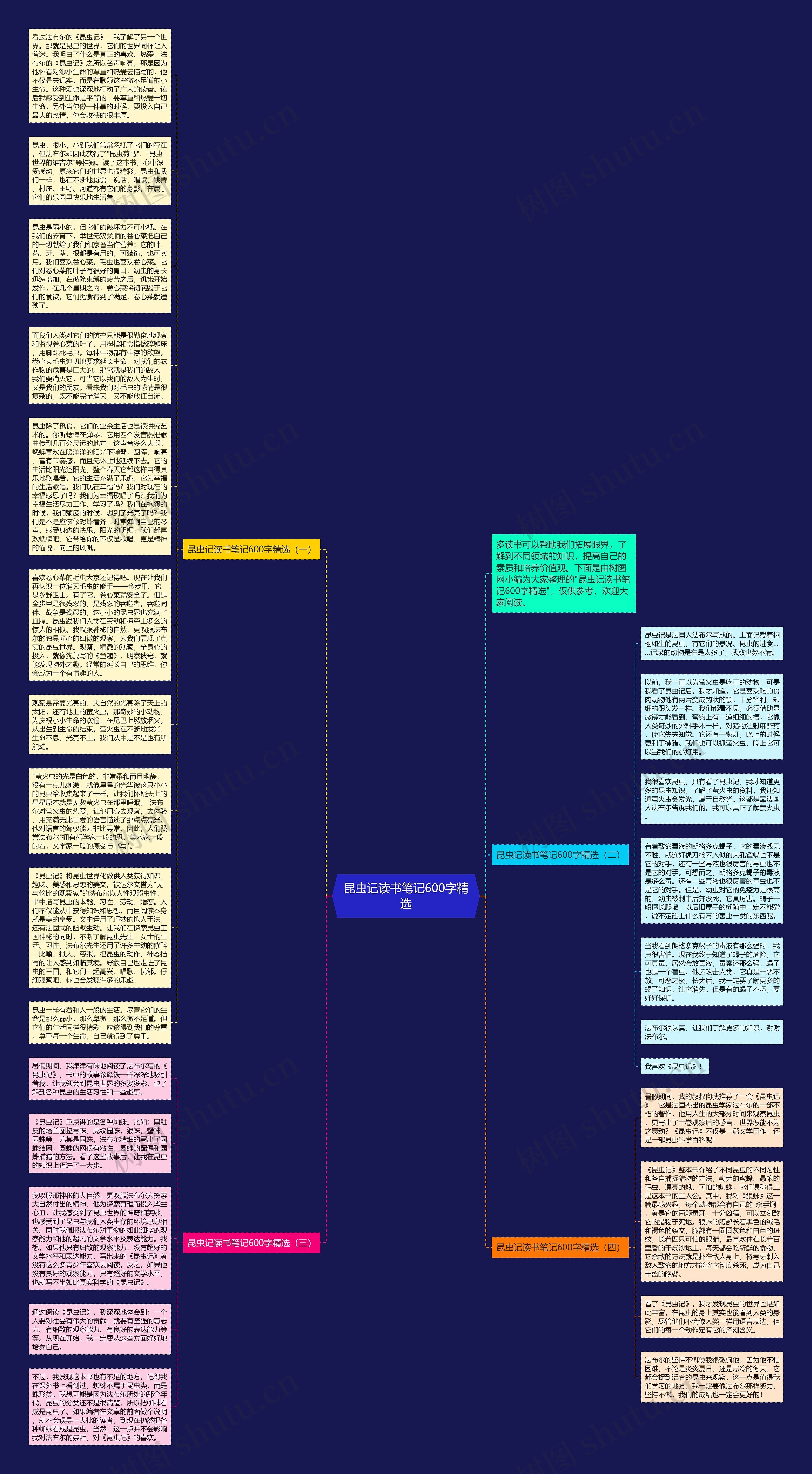 昆虫记读书笔记600字精选思维导图
