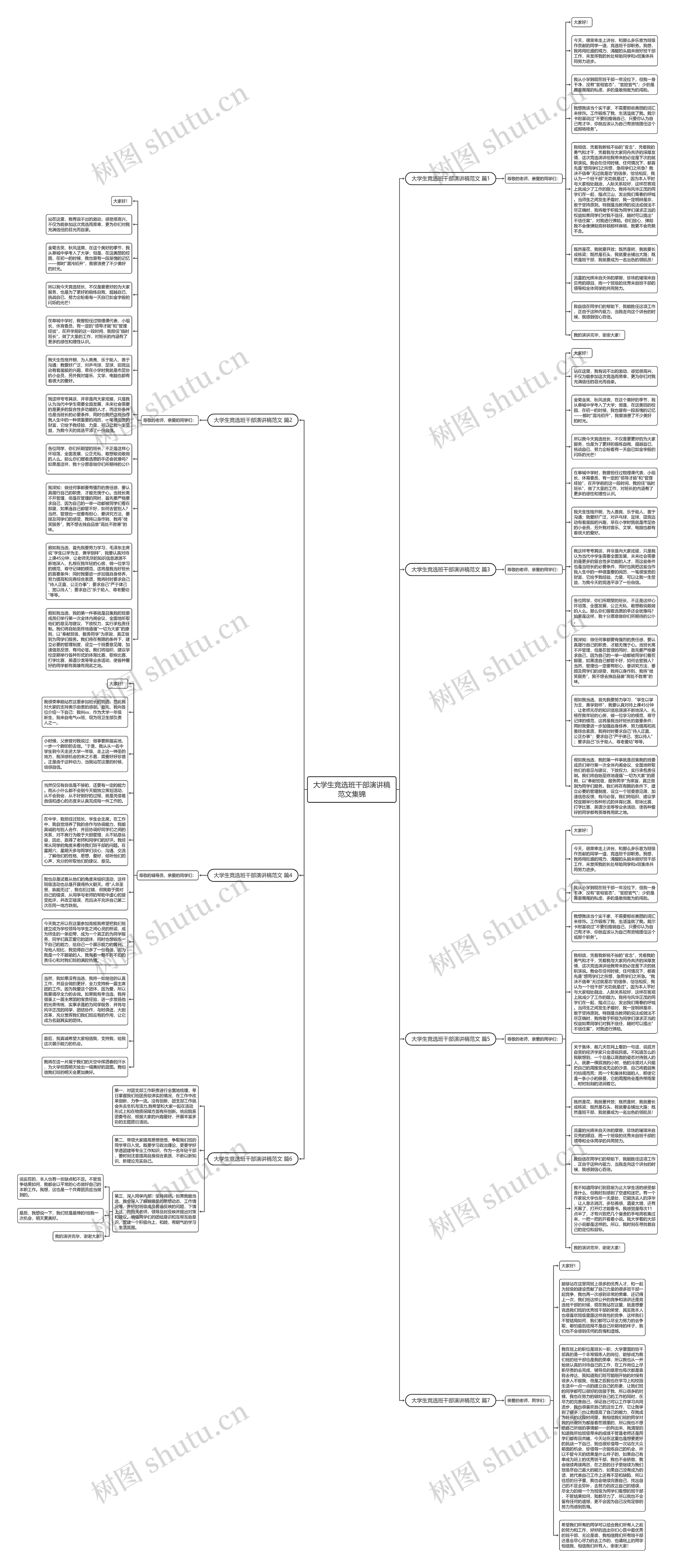 大学生竞选班干部演讲稿范文集锦思维导图