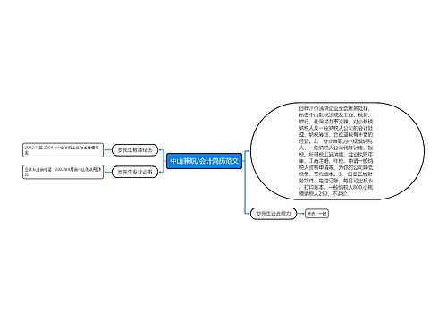 中山兼职/会计简历范文