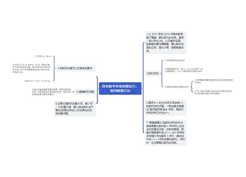 高考数学考场答题技巧：数列解题方法思维导图