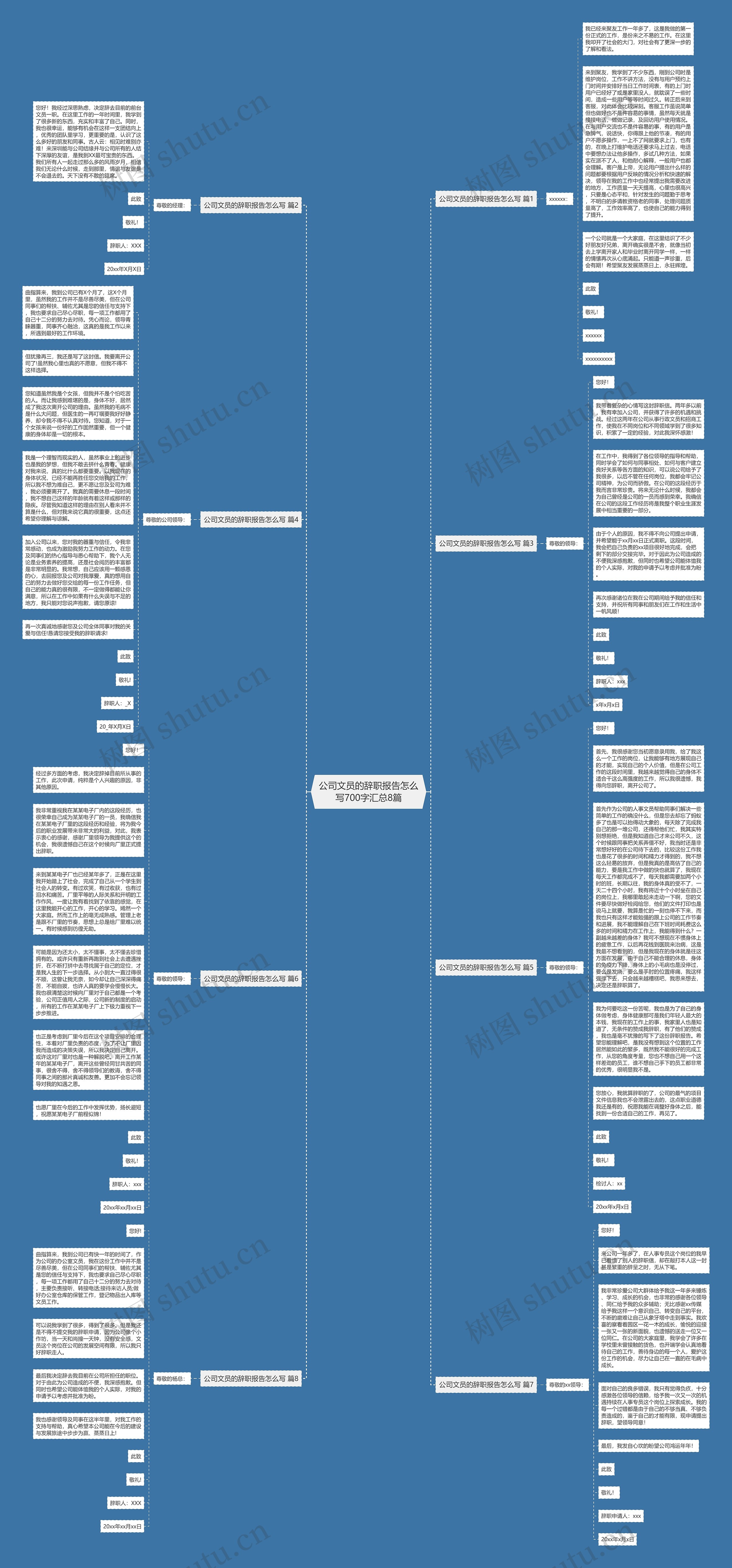 公司文员的辞职报告怎么写700字汇总8篇思维导图
