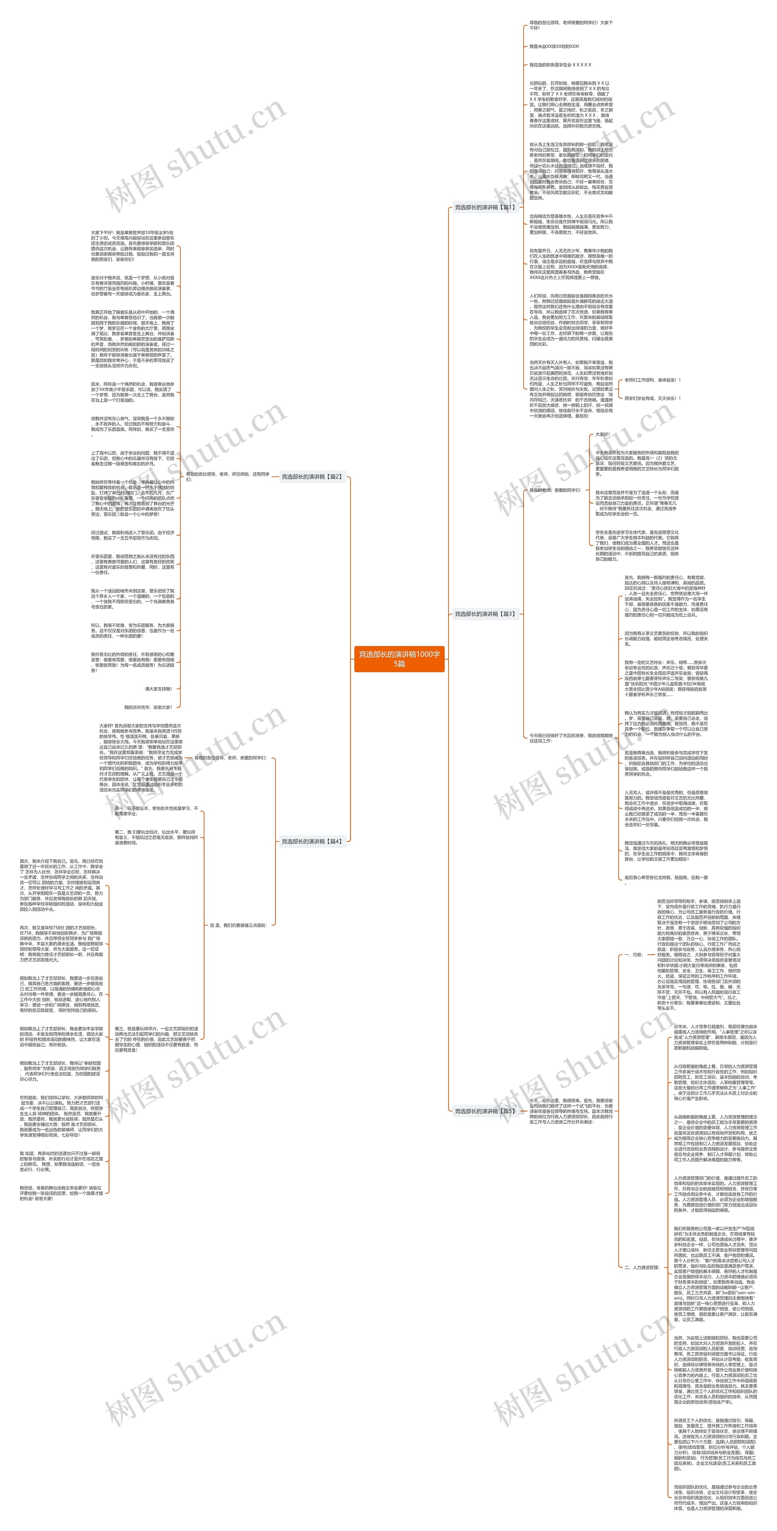 竞选部长的演讲稿1000字5篇思维导图