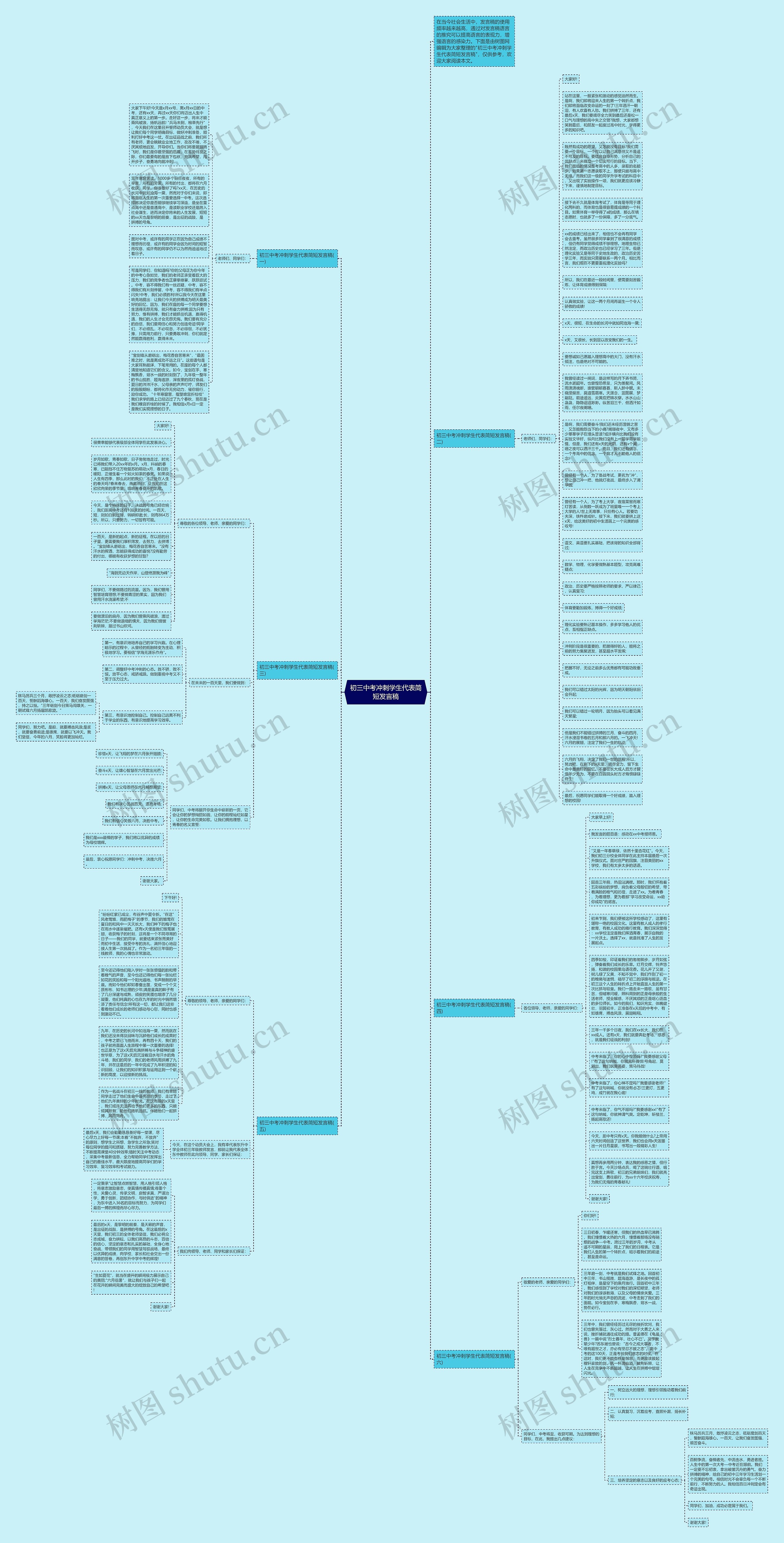 初三中考冲刺学生代表简短发言稿思维导图