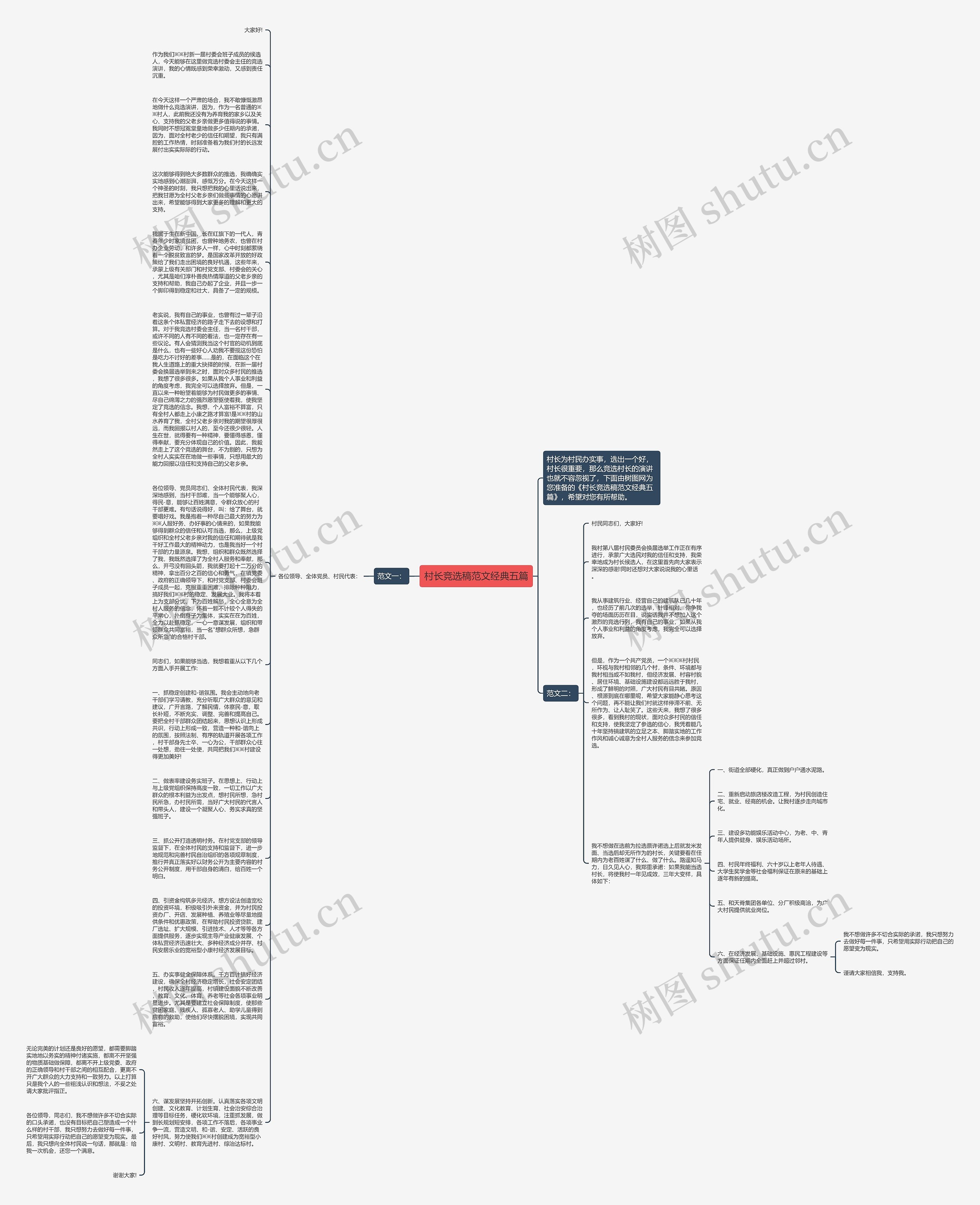 村长竞选稿范文经典五篇思维导图