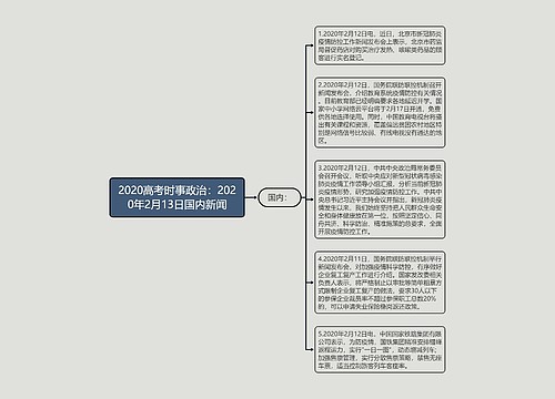 2020高考时事政治：2020年2月13日国内新闻