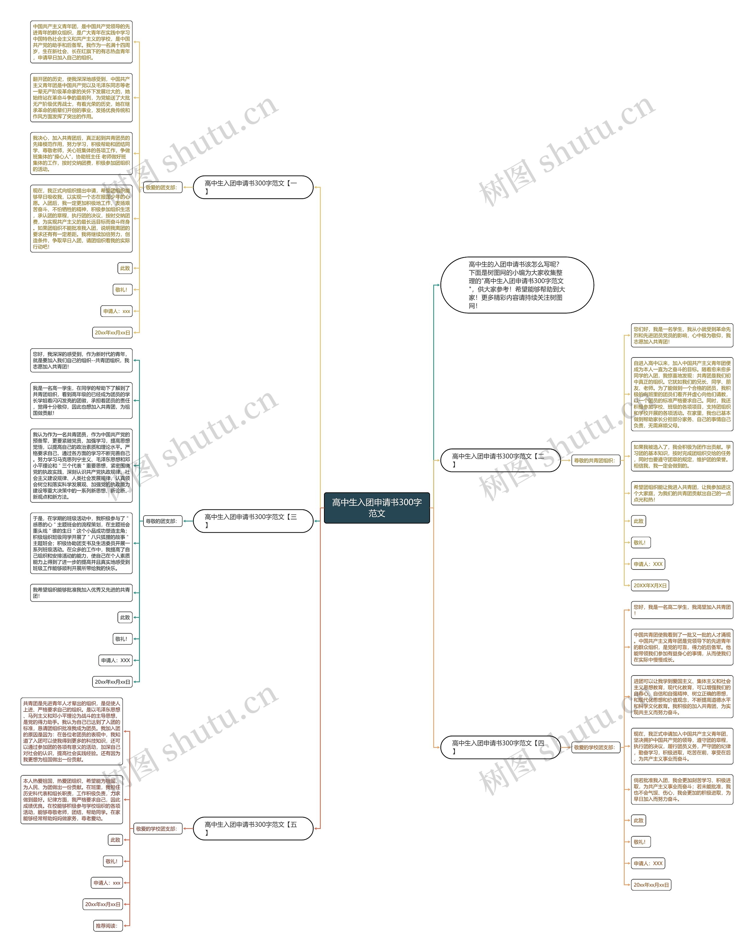 高中生入团申请书300字范文思维导图