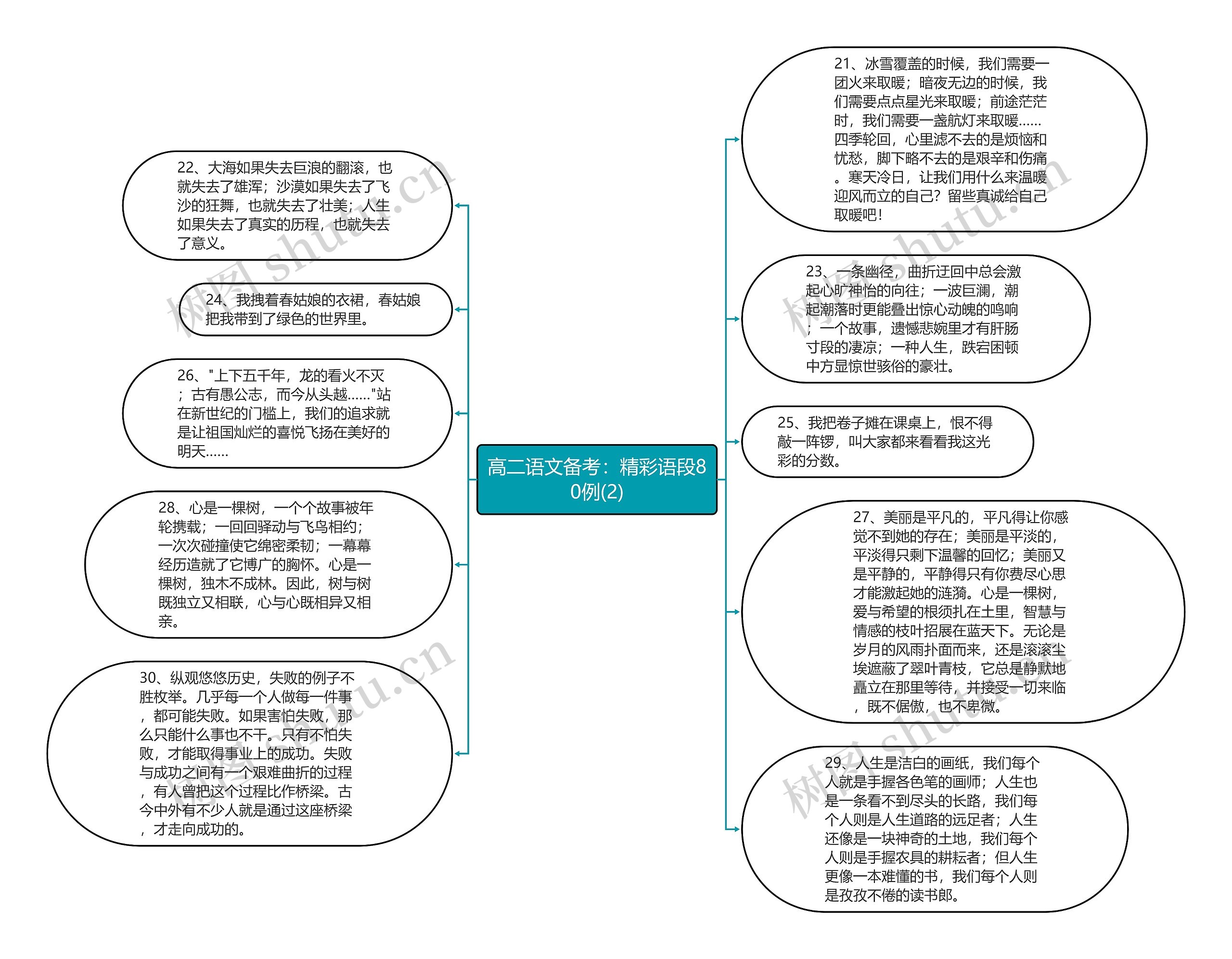 高二语文备考：精彩语段80例(2)思维导图