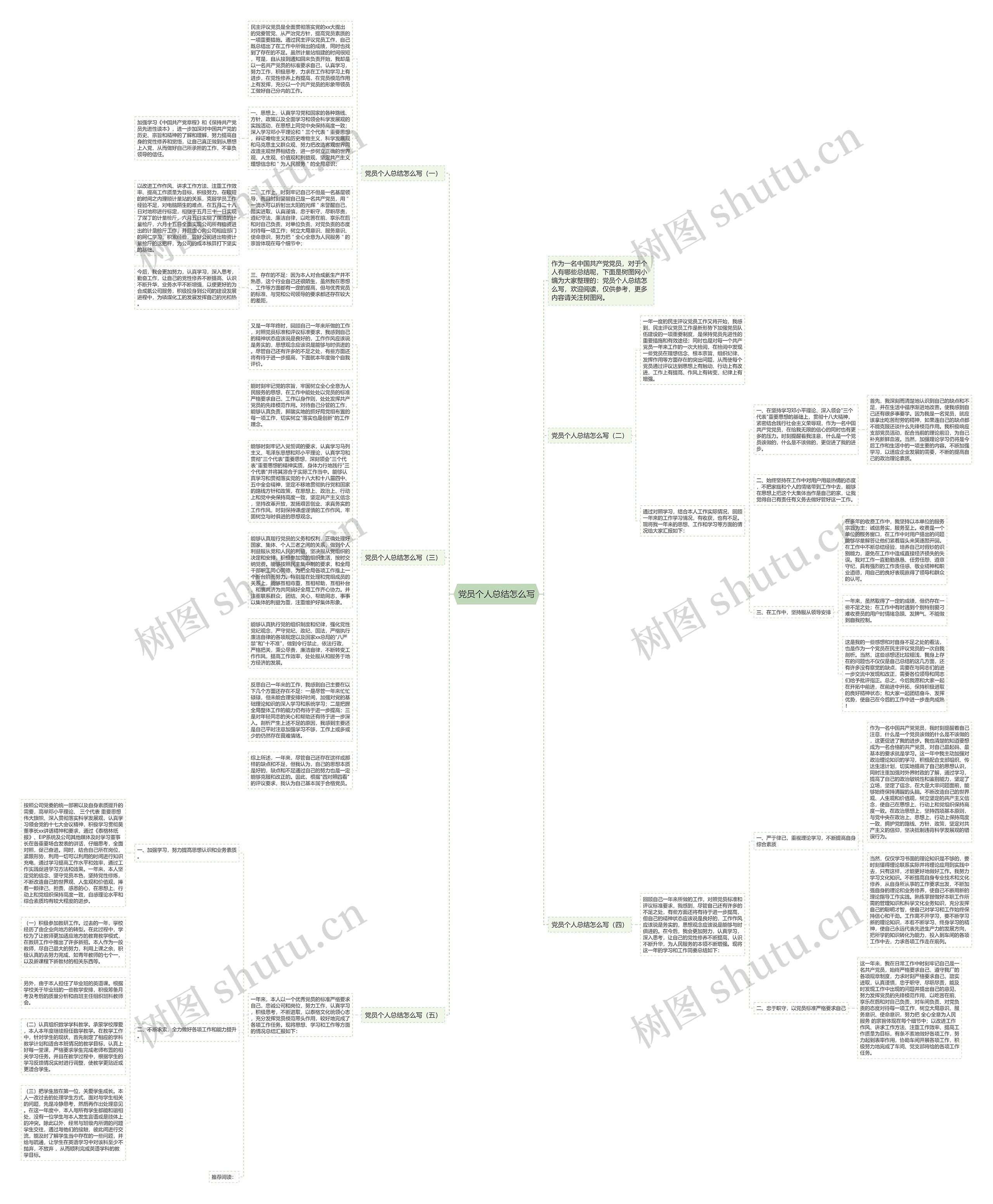 党员个人总结怎么写思维导图