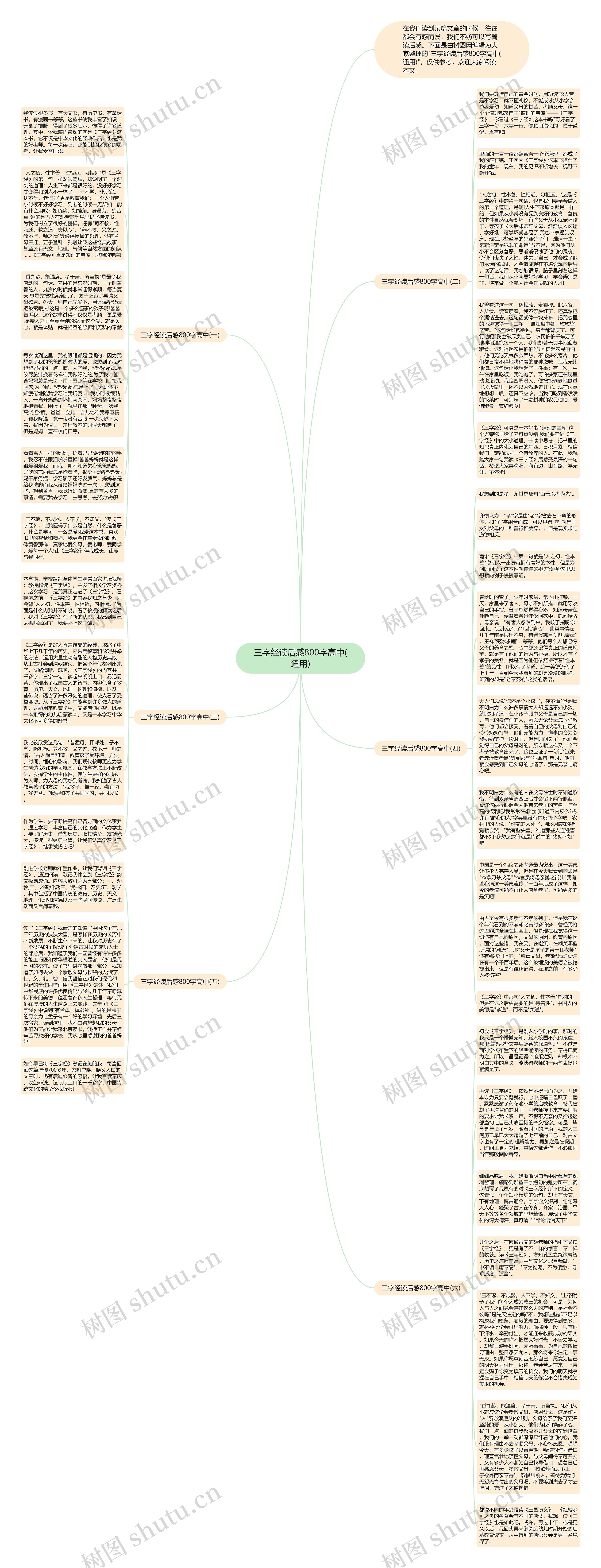 三字经读后感800字高中(通用)思维导图