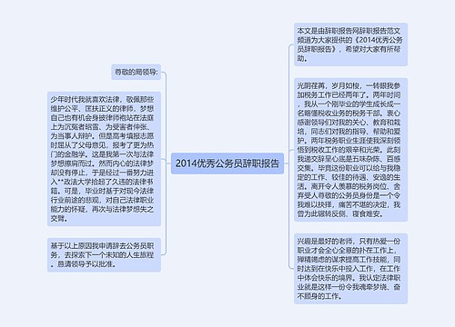 2014优秀公务员辞职报告