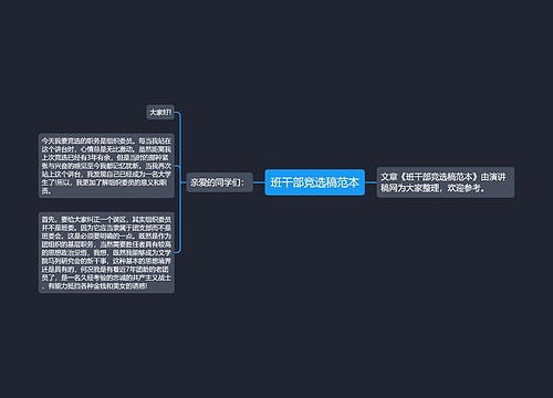 班干部竞选稿范本