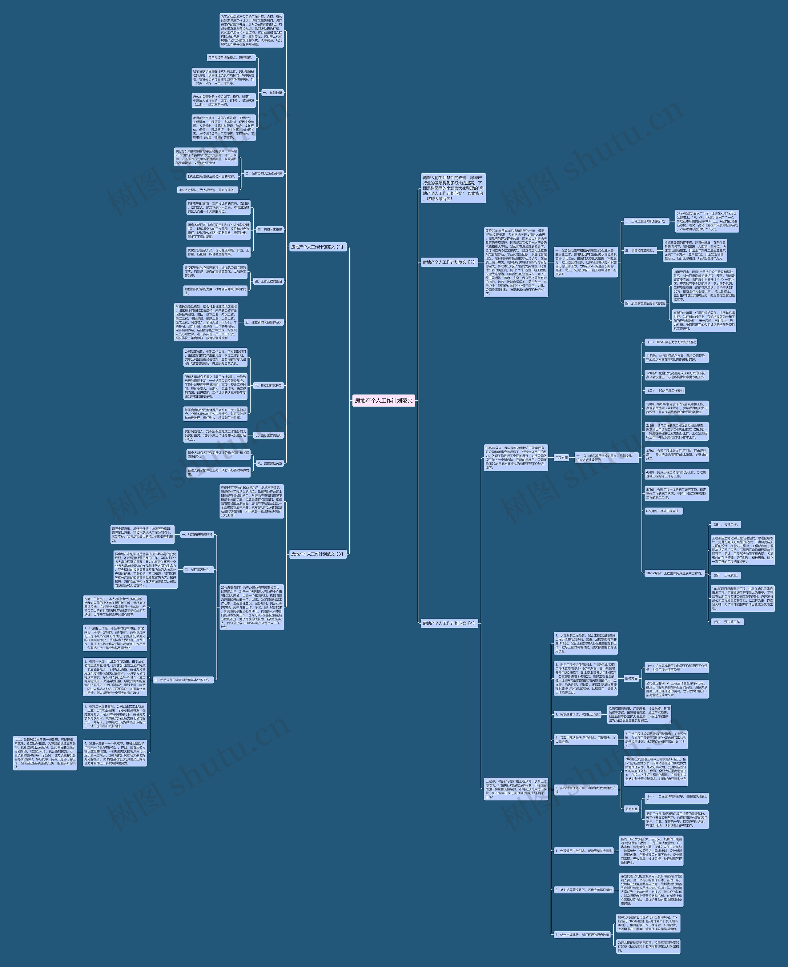 房地产个人工作计划范文思维导图