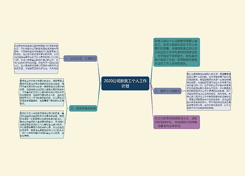 2020公司新员工个人工作计划