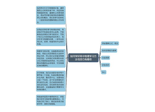 如何学好高中物理学习方法与技巧有哪些