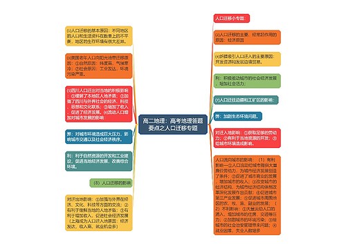 高二地理：高考地理答题要点之人口迁移专题