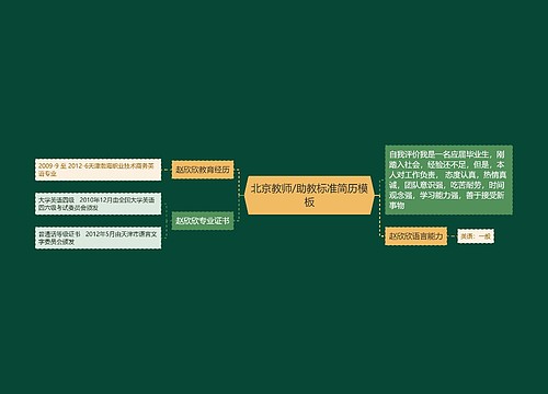 北京教师/助教标准简历模板