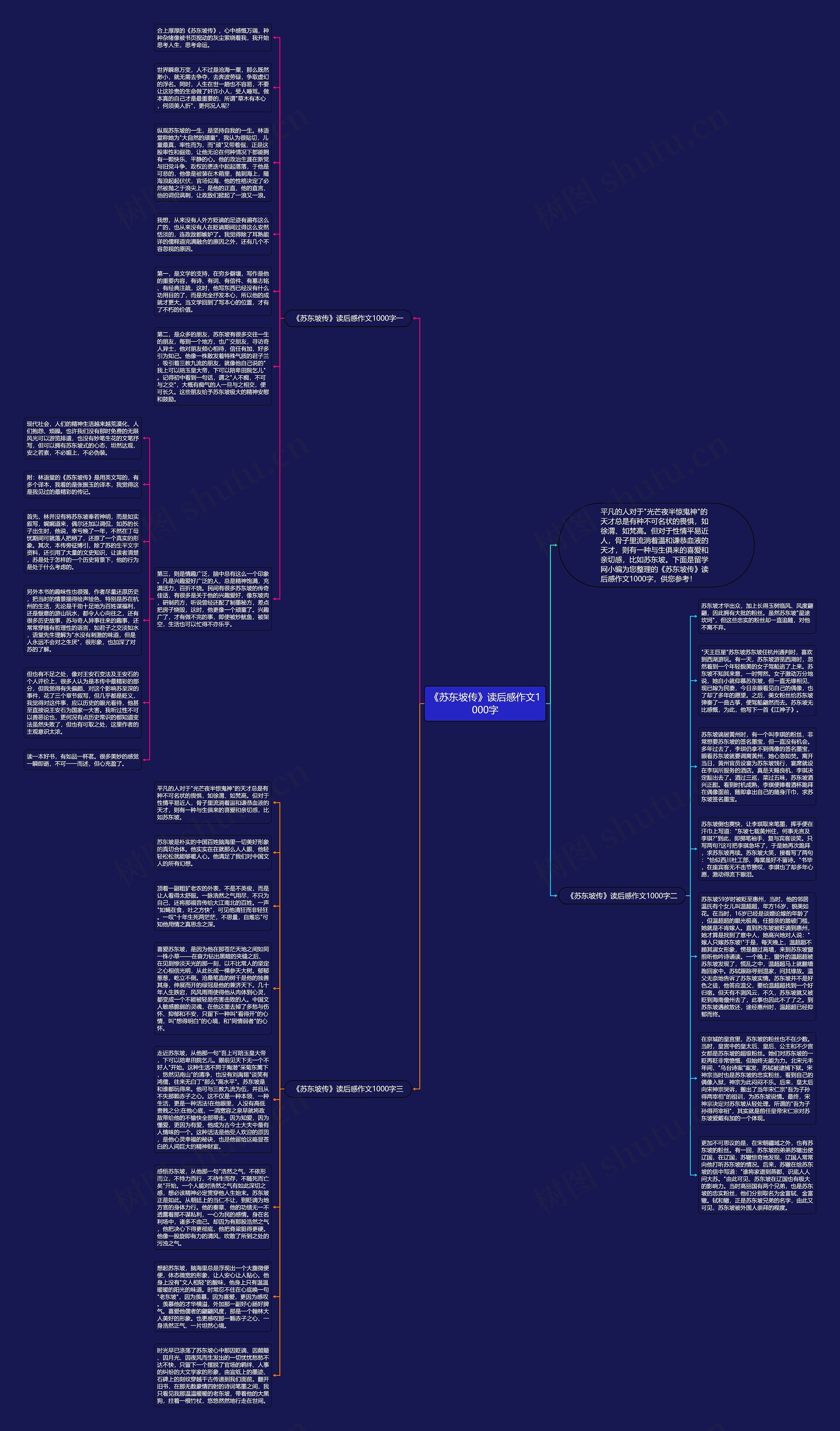 《苏东坡传》读后感作文1000字思维导图