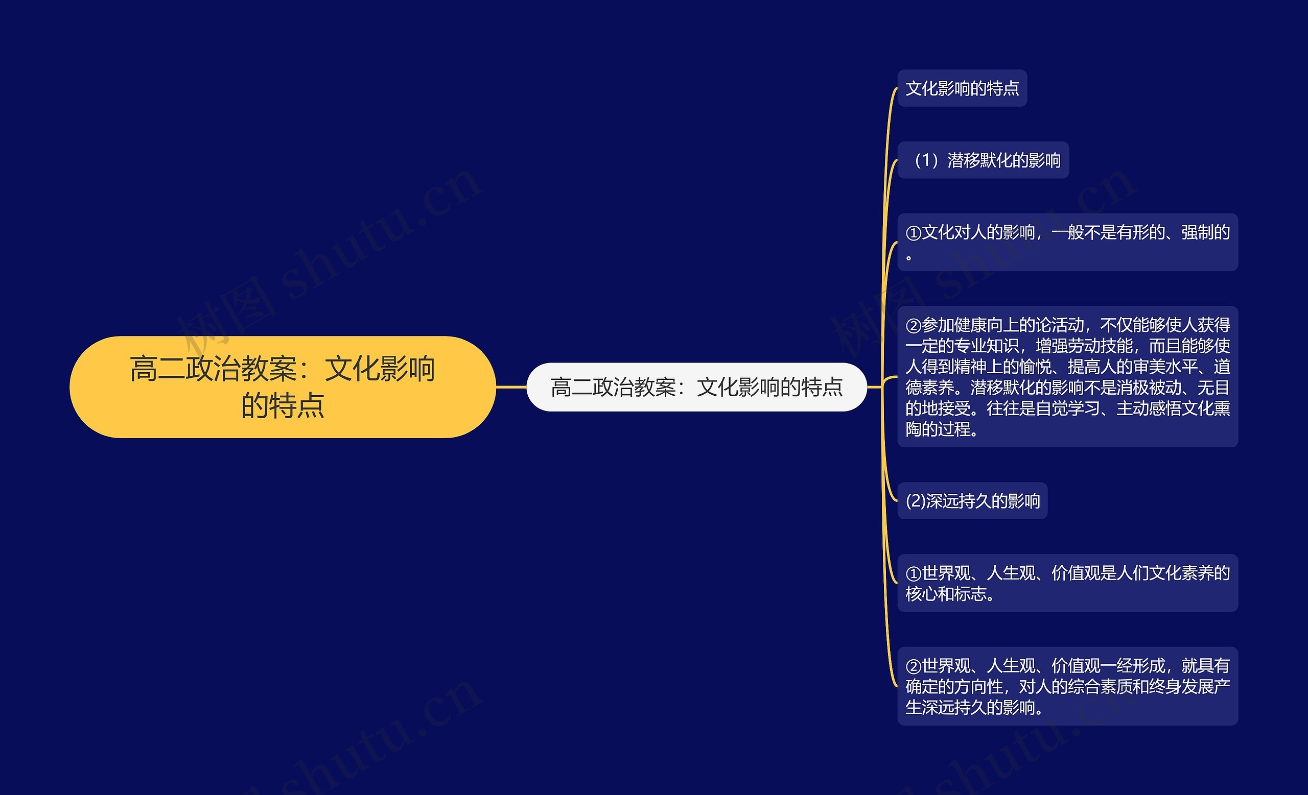 高二政治教案：文化影响的特点思维导图