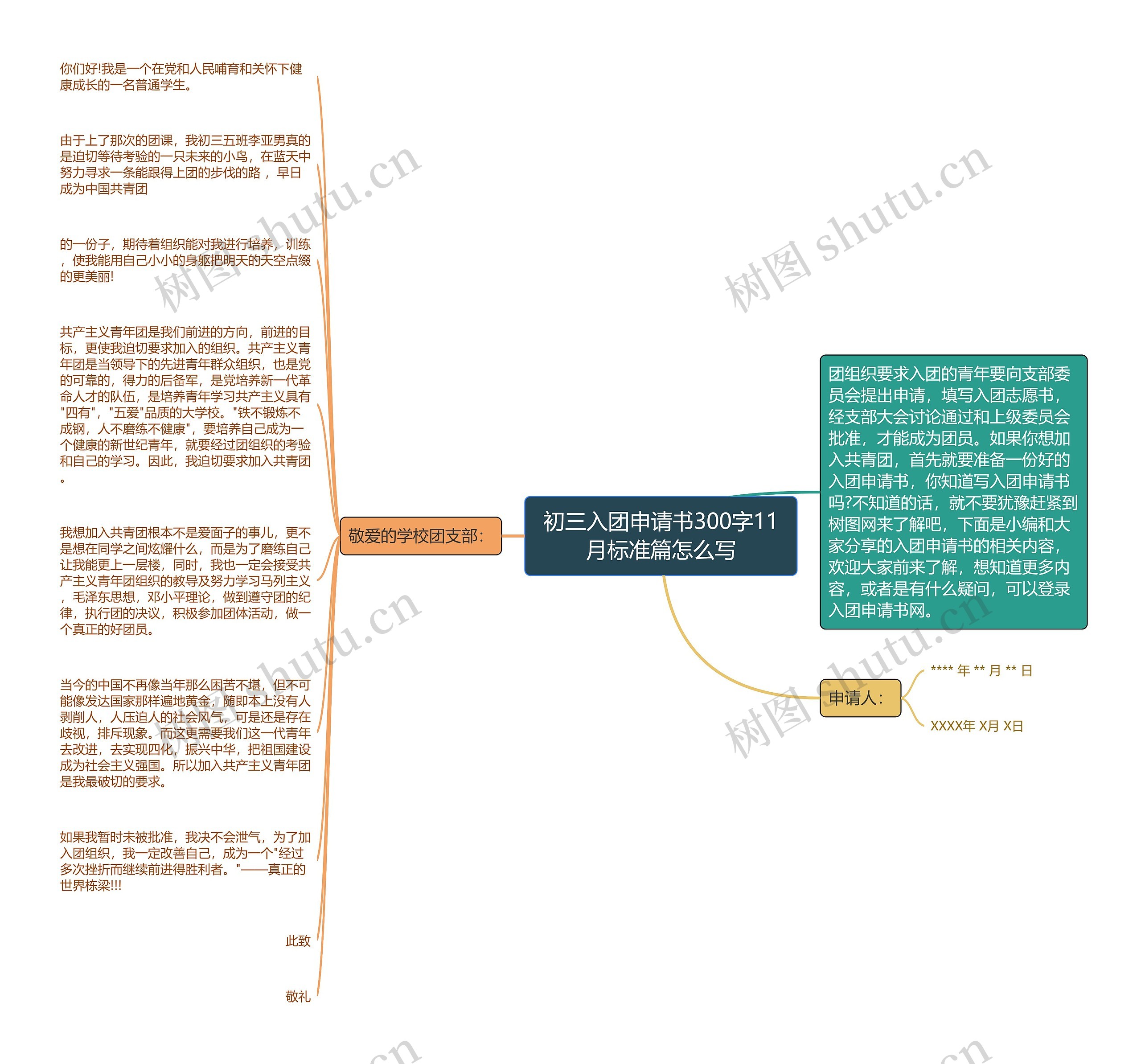 初三入团申请书300字11月标准篇怎么写思维导图