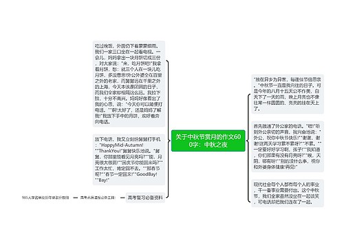 关于中秋节赏月的作文600字：中秋之夜