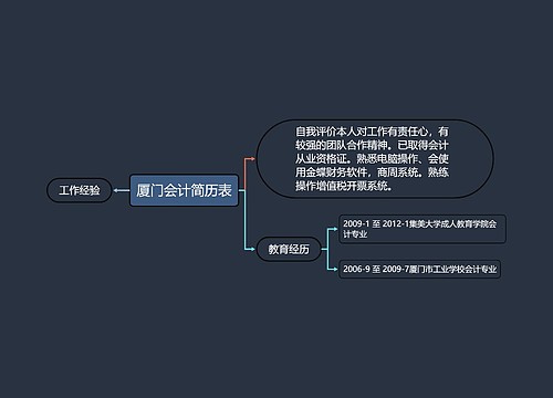 厦门会计简历表