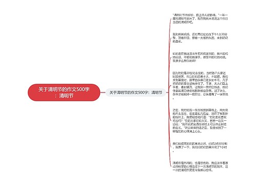 关于清明节的作文500字：清明节