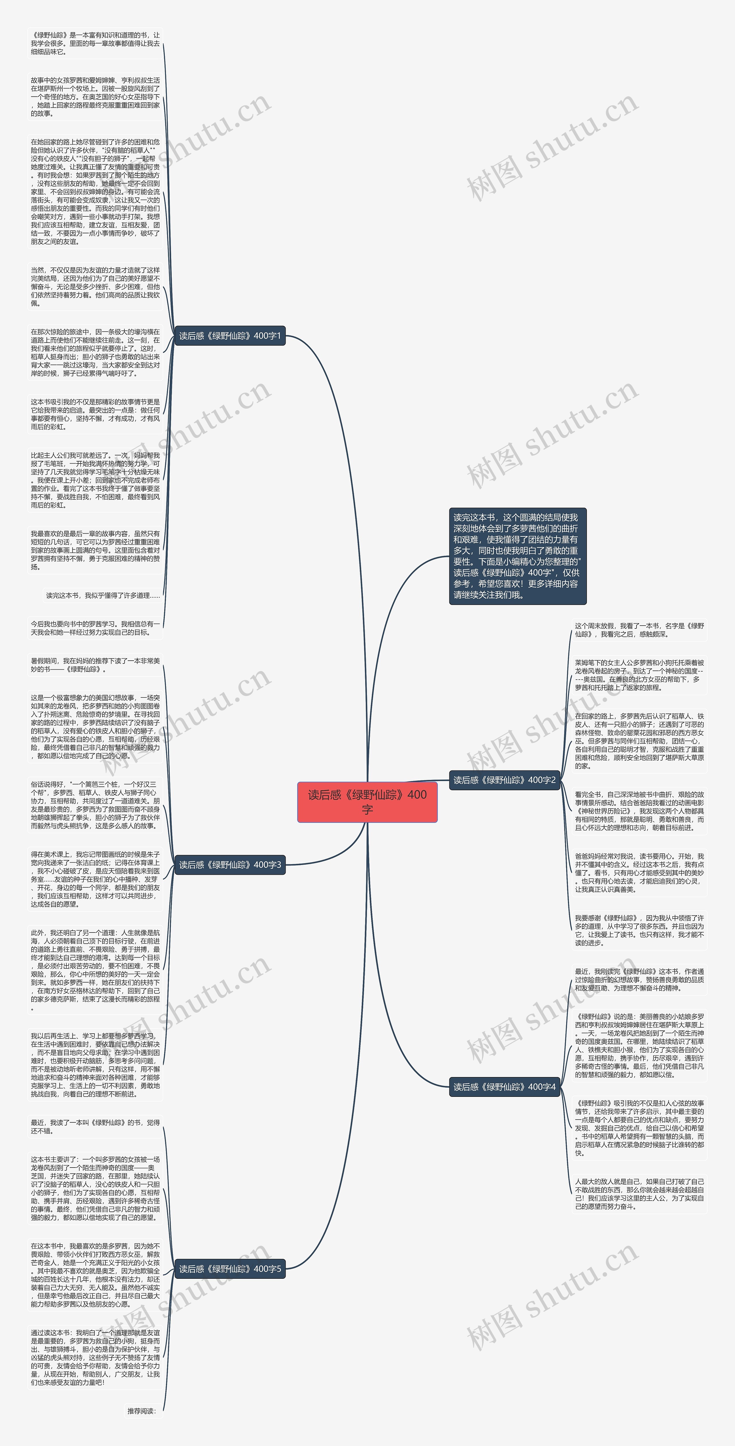读后感《绿野仙踪》400字思维导图