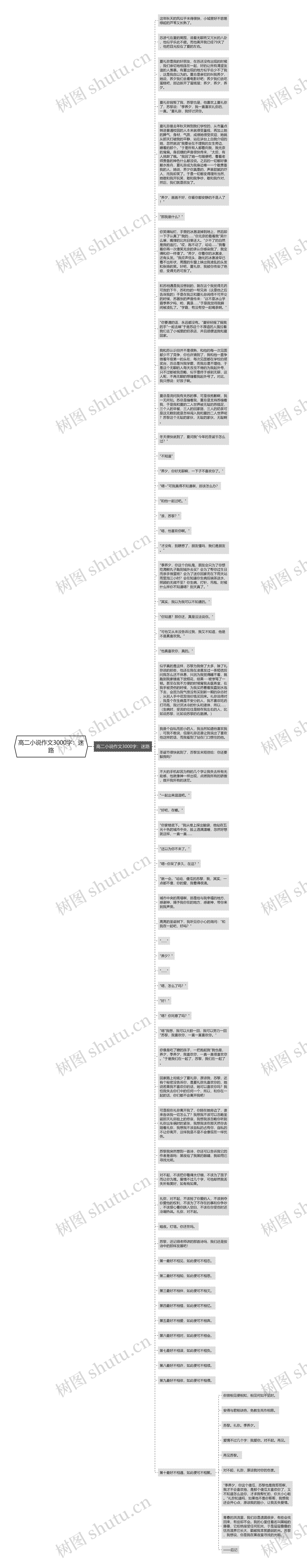 高二小说作文3000字：迷路思维导图