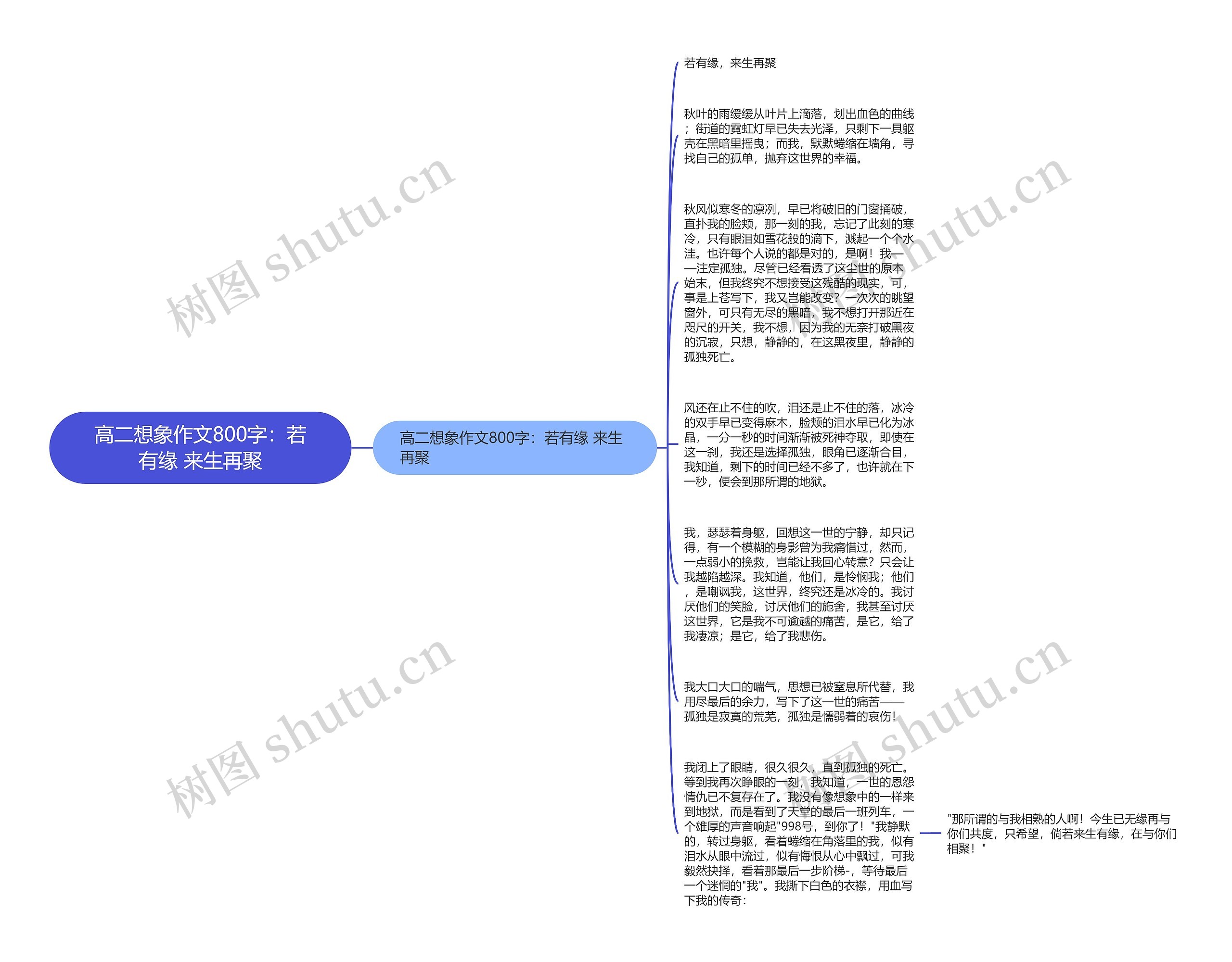 高二想象作文800字：若有缘 来生再聚思维导图