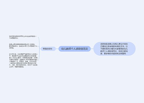 幼儿教师个人求职信范文