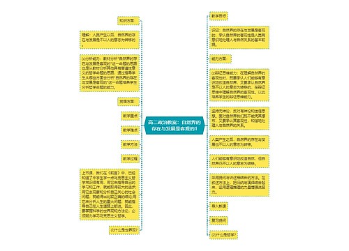 高二政治教案：自然界的存在与发展是客观的1