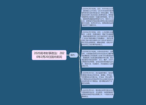 2020高考时事政治：2020年2月20日国内新闻