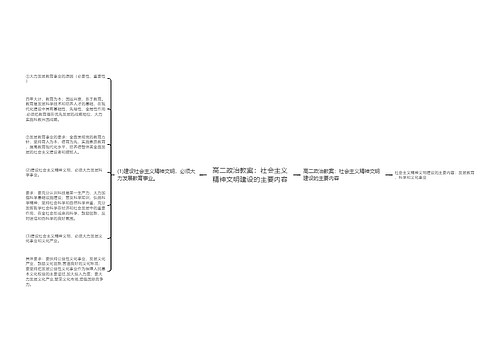 高二政治教案：社会主义精神文明建设的主要内容