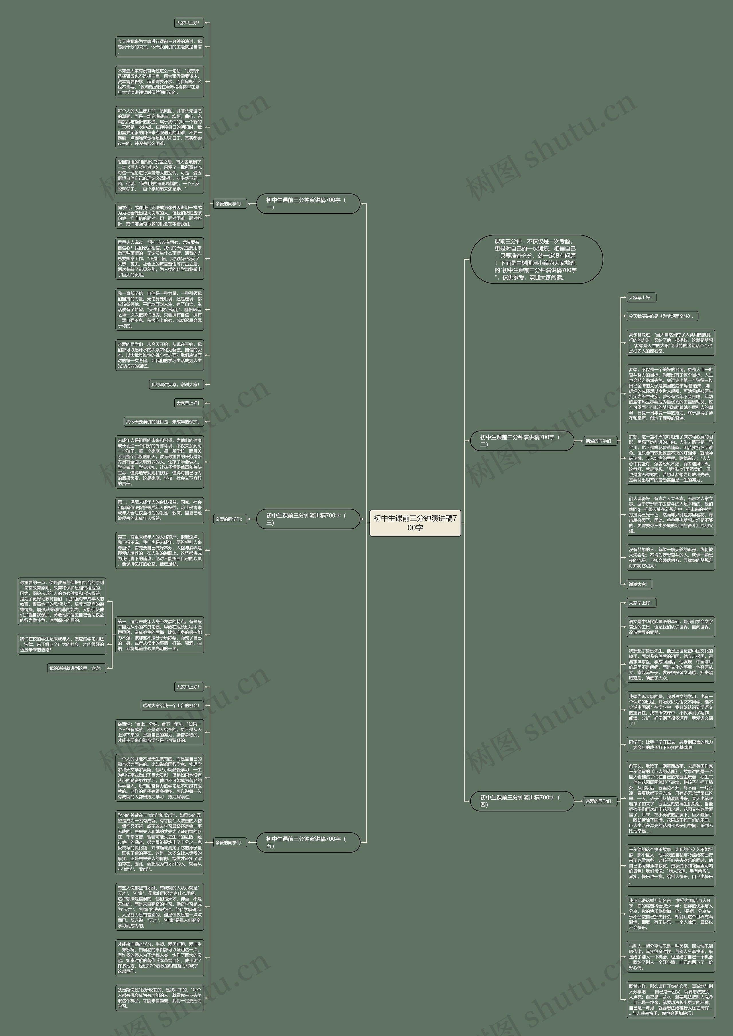 初中生课前三分钟演讲稿700字思维导图