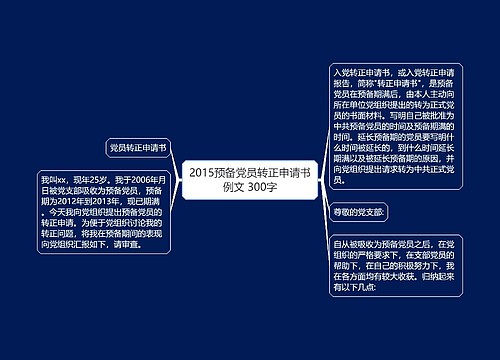 2015预备党员转正申请书例文 300字