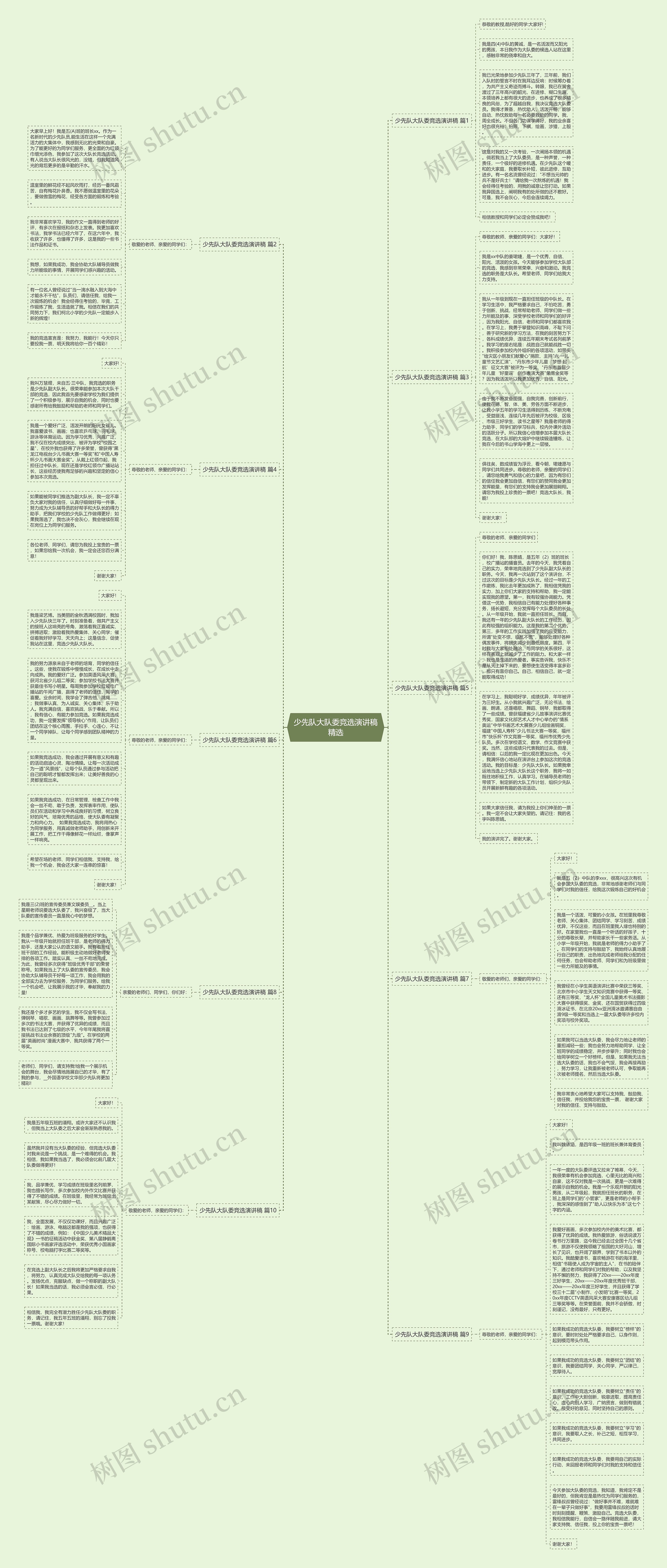 少先队大队委竞选演讲稿精选思维导图