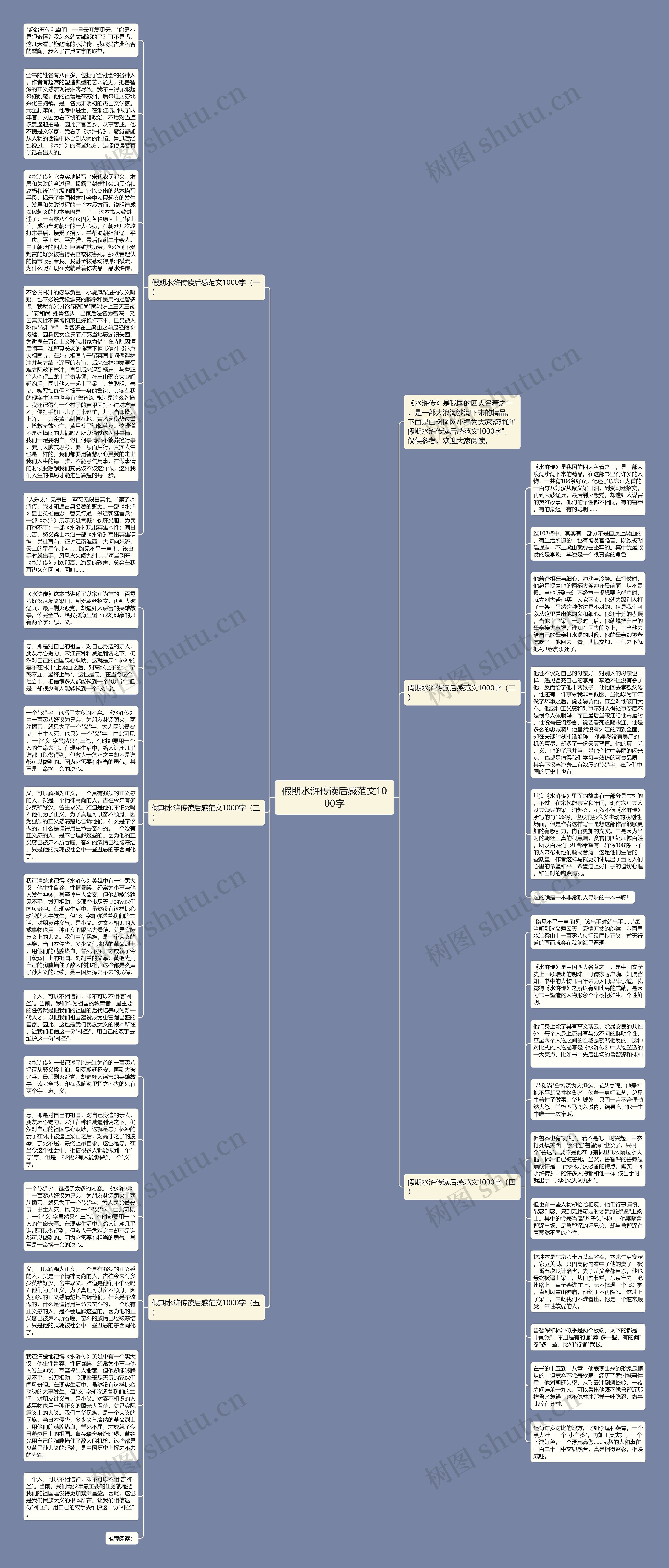 假期水浒传读后感范文1000字思维导图