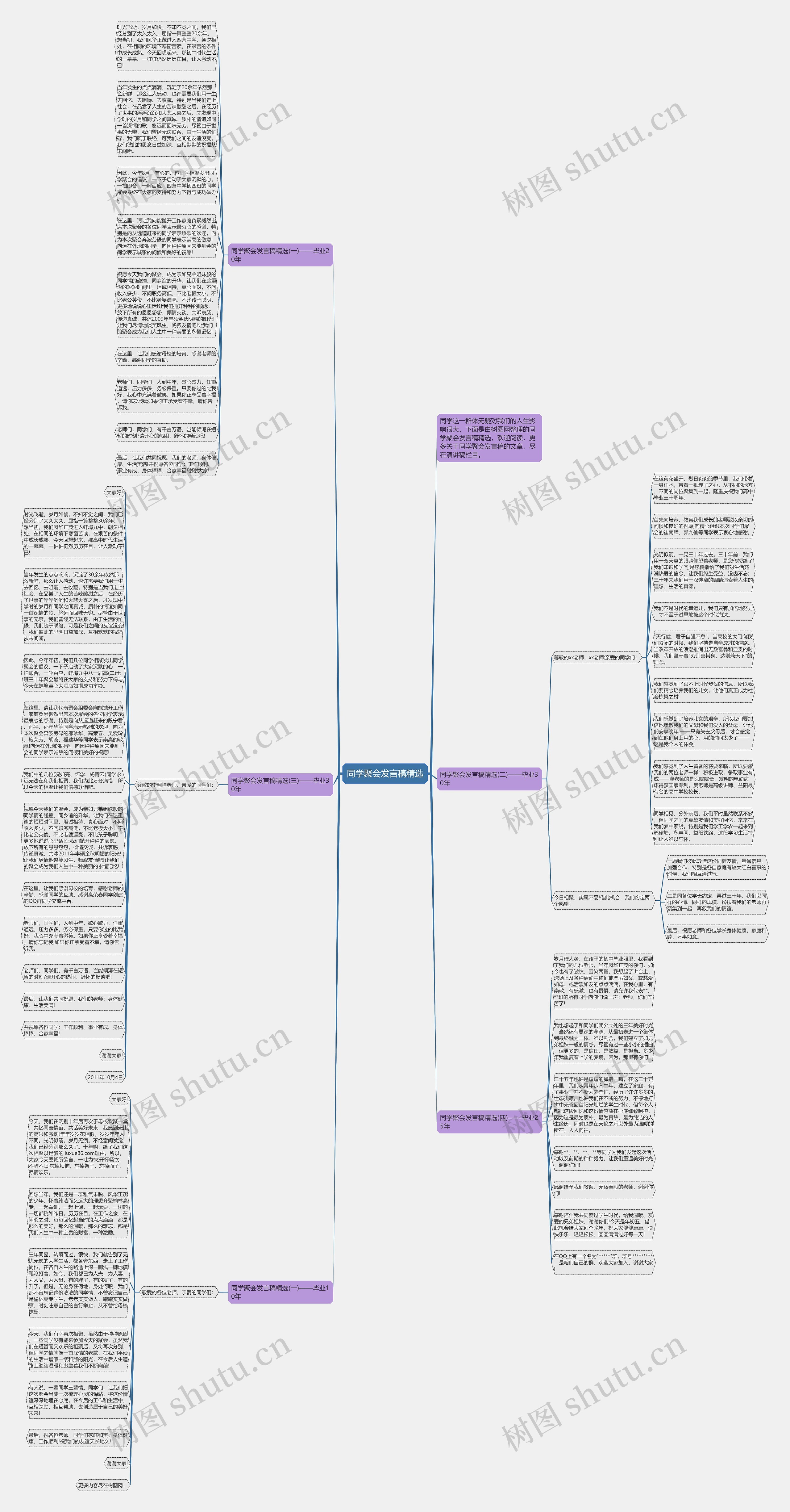 同学聚会发言稿精选思维导图