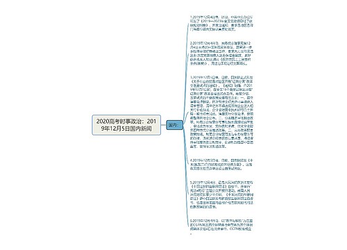 2020高考时事政治：2019年12月5日国内新闻