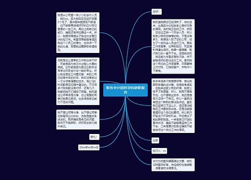 财务会计因怀孕的辞职报告