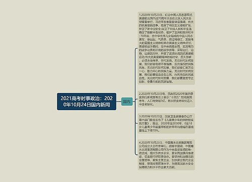 2021高考时事政治：2020年10月24日国内新闻