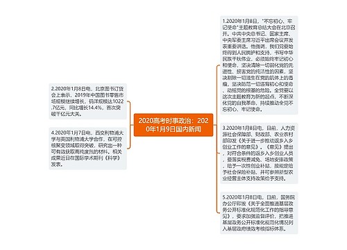 2020高考时事政治：2020年1月9日国内新闻