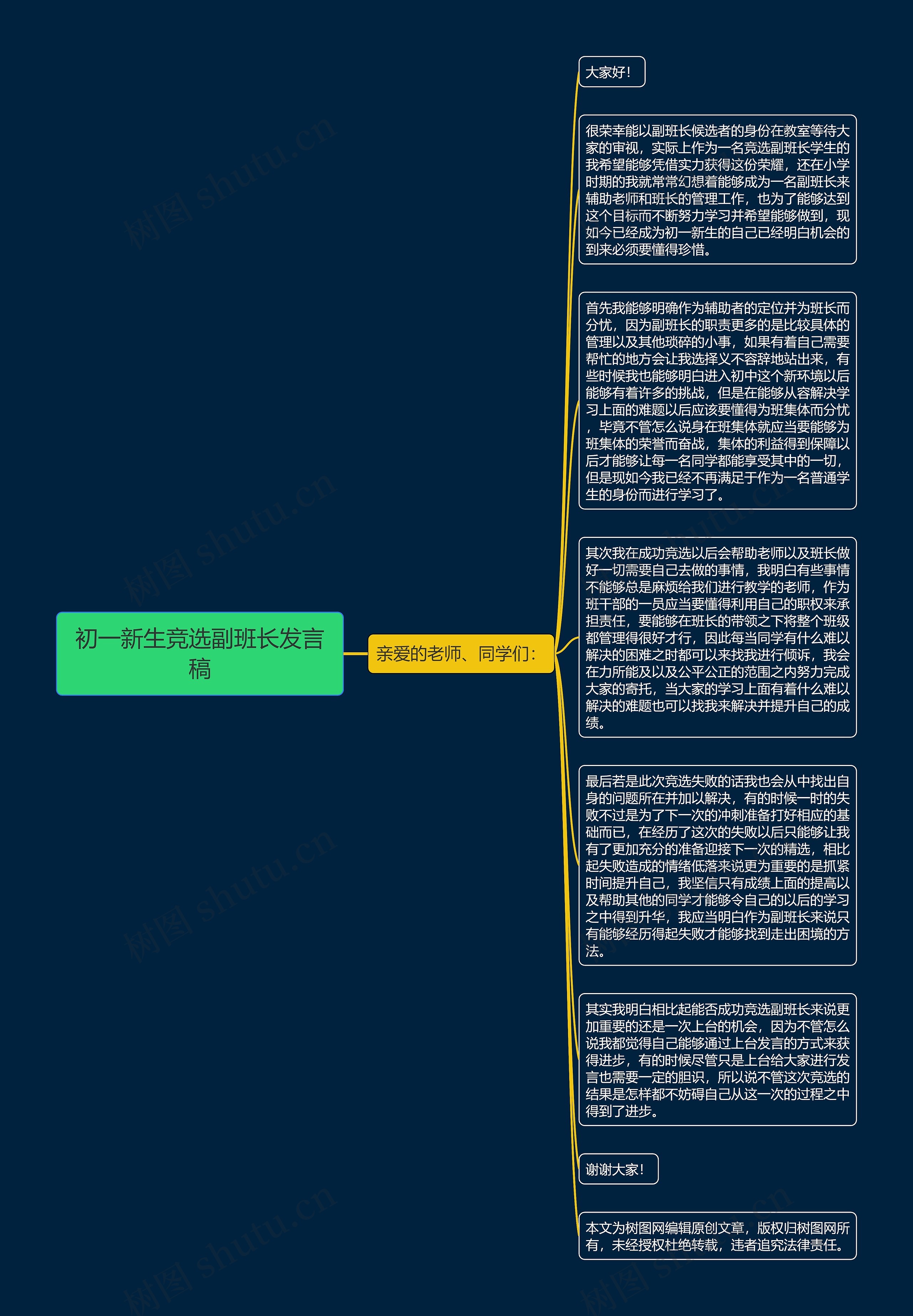 初一新生竞选副班长发言稿