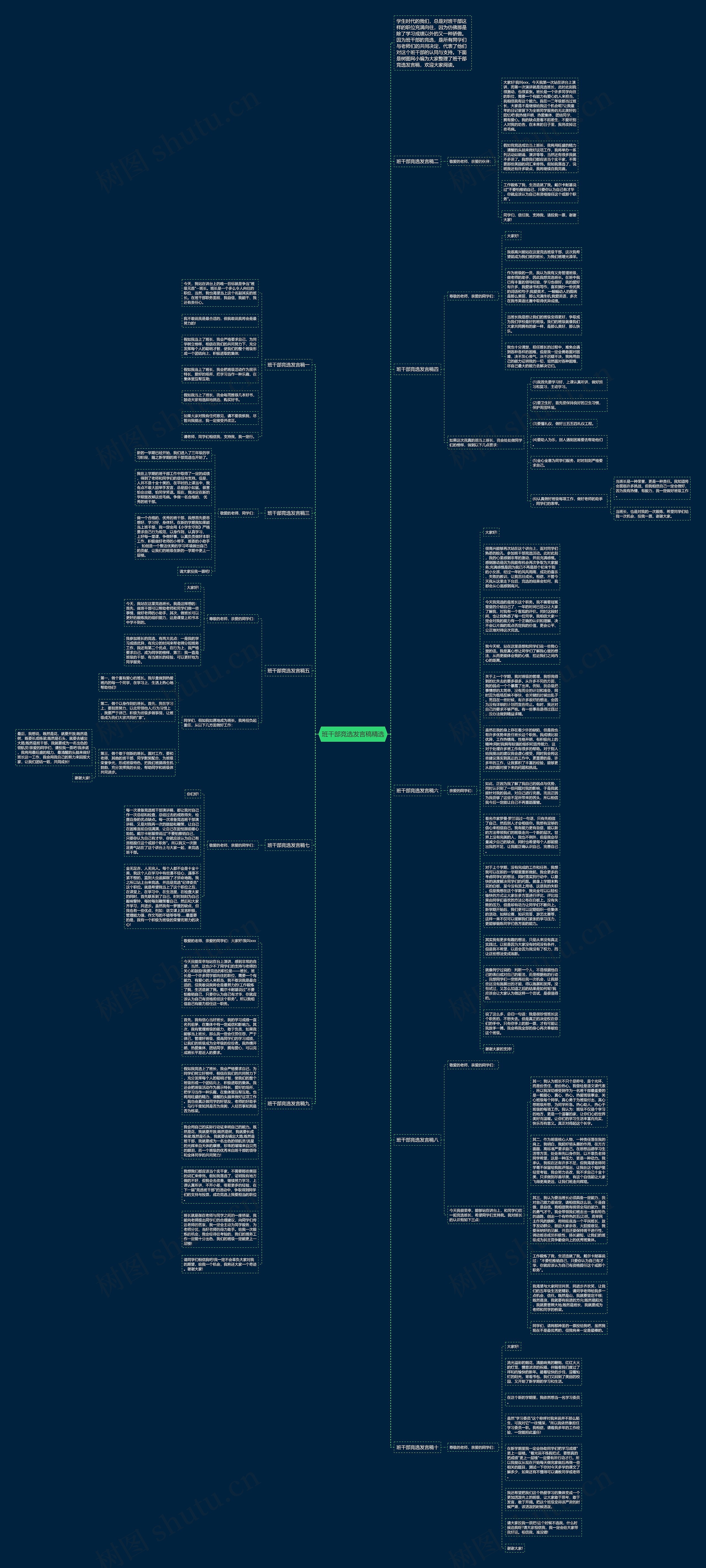 班干部竞选发言稿精选思维导图